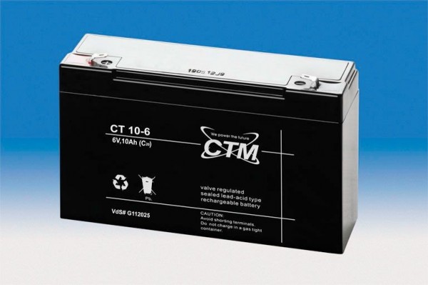 CTM Batterie CT 10-6 / 6V, 10 Ah